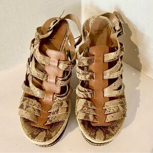 Reba Snake Skin & Leather Wedge